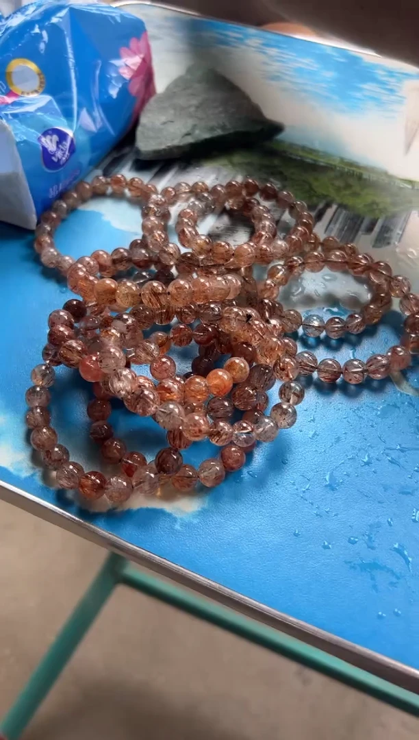 水晶珠宝半成品未镶嵌天然黑金超七手串10mm多样性发一