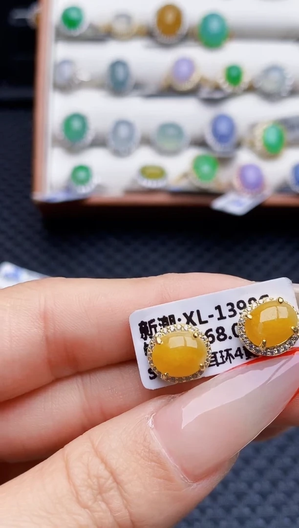 银S925镶嵌戒指翡翠3296
