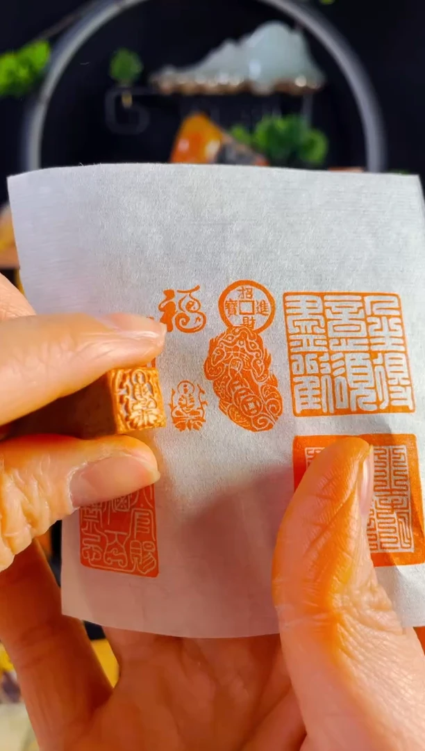 【闪购商品】老挝石印石手工篆刻《小佛造像》1.0木纹