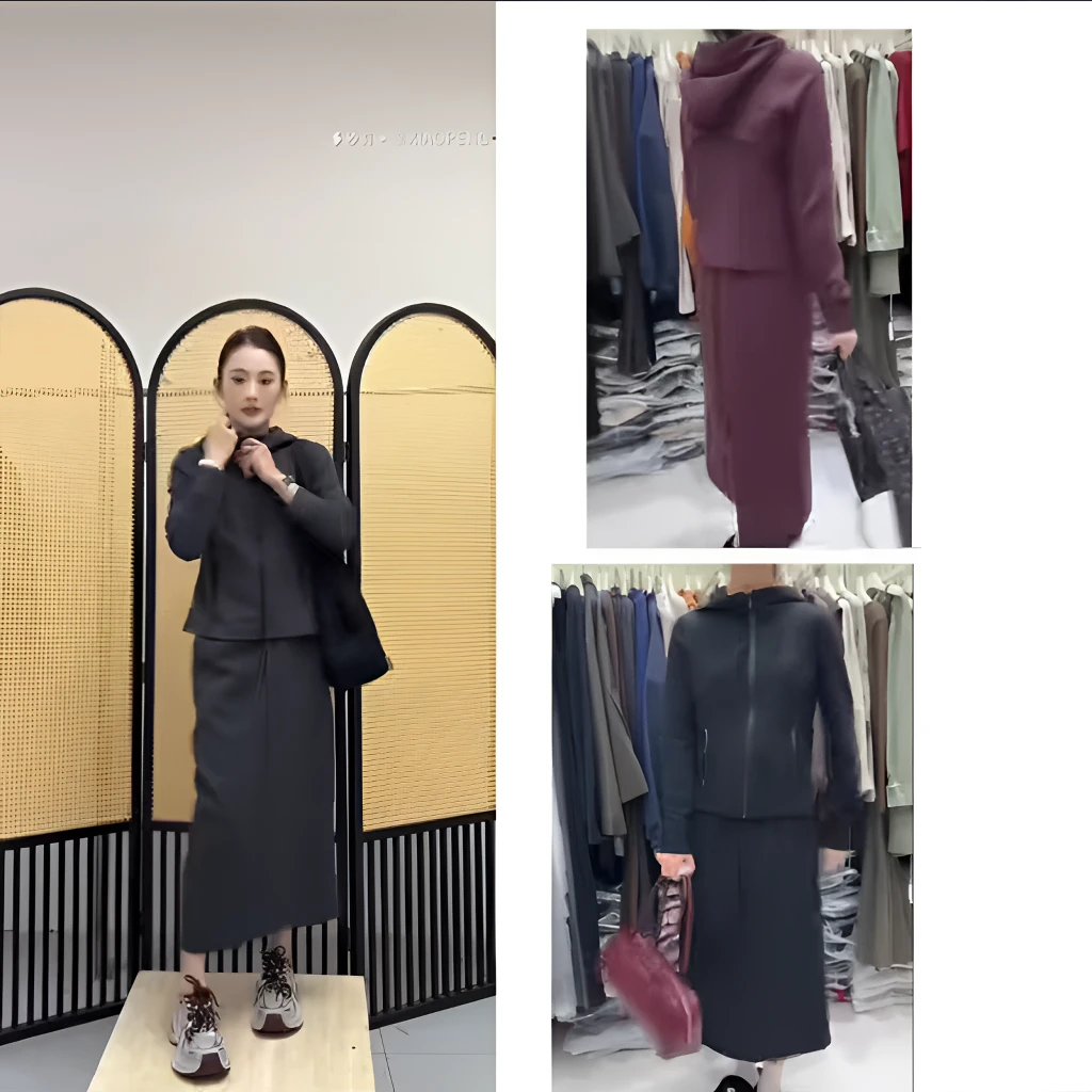 【锦衣服饰】SSJ 6610时尚连帽休闲套裙