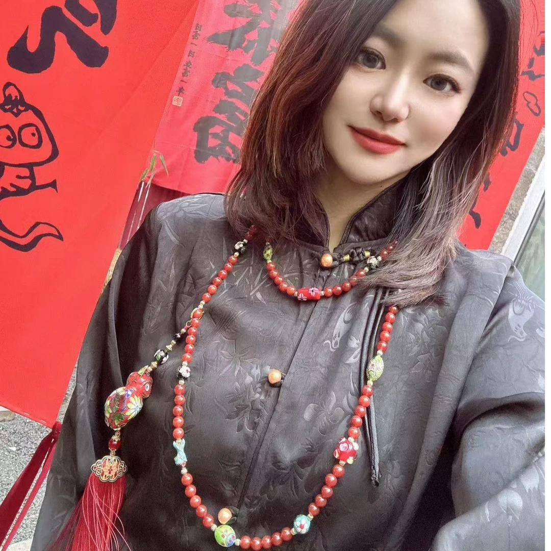 国风五行喵【火】鸿运猫斜挎多用链