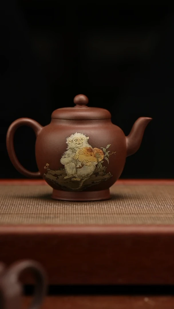 茶壶紫砂灵猴  220毫升 南州高仕