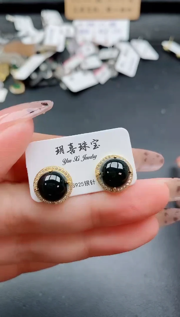 银S925镶嵌戒指翡翠1