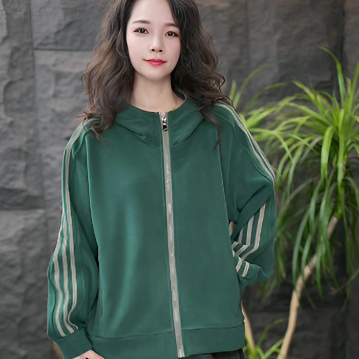 JJ女厚款秋季直下摆连帽长袖短外套时尚短款开衫女装运动棒球服