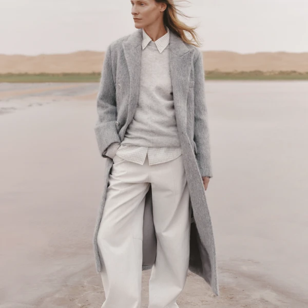 edition毛呢大衣女冬款西装领长款羊驼毛羊毛呢外套#EBC4OVCK04