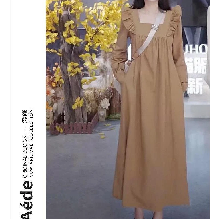 定制款不撞衫~ 韩系简约气质设计师款连衣裙20145#