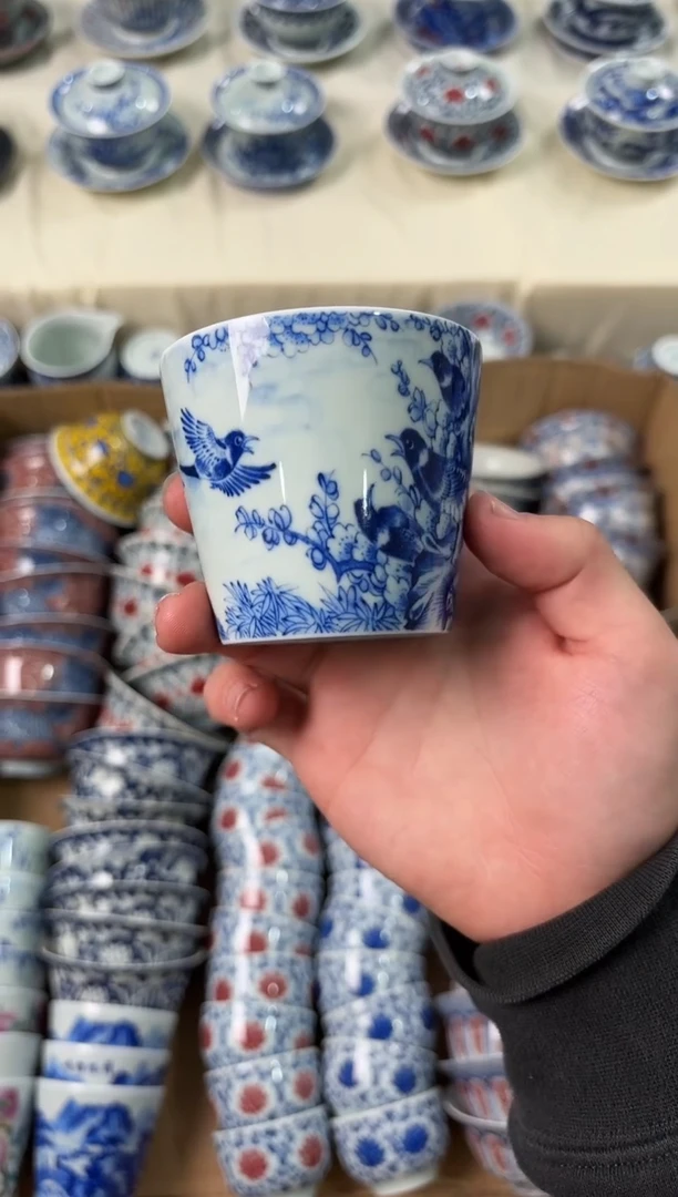 杯子瓷景德镇陶瓷茶具喜上眉梢可乐杯