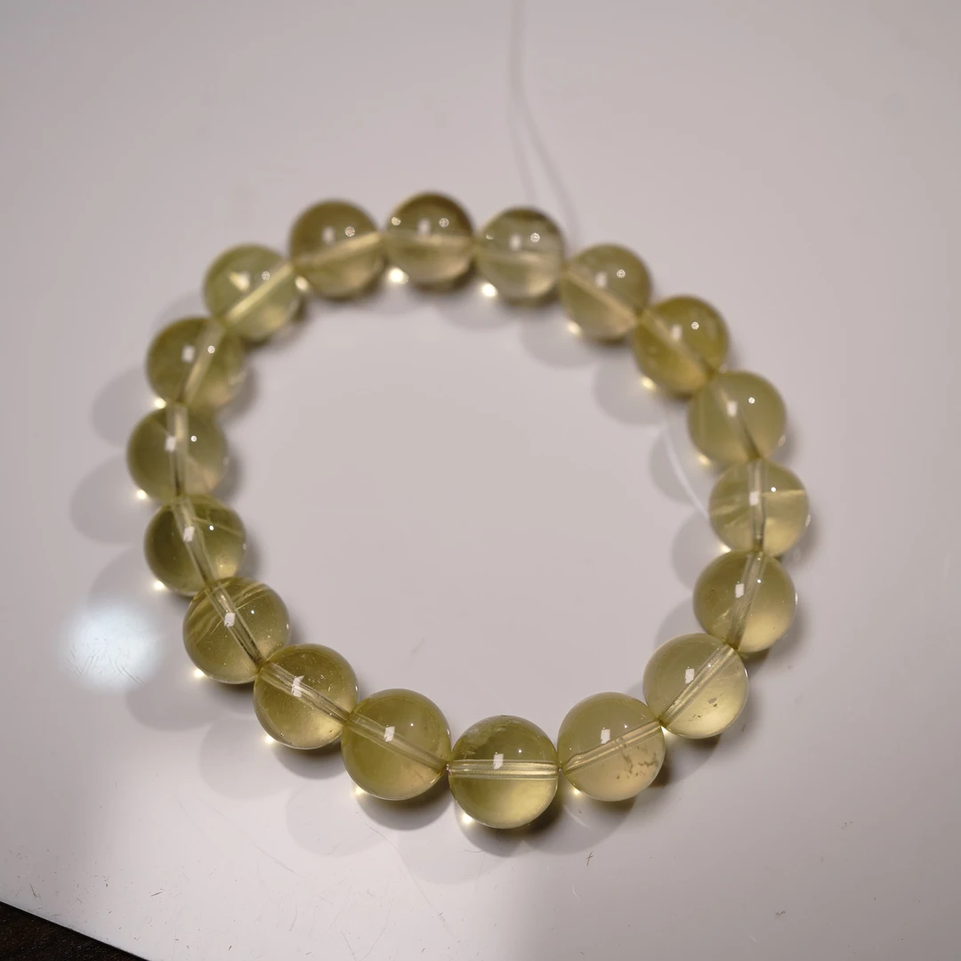 柠檬黄水晶手串11-12mm多样性发货发其一  KT240301359