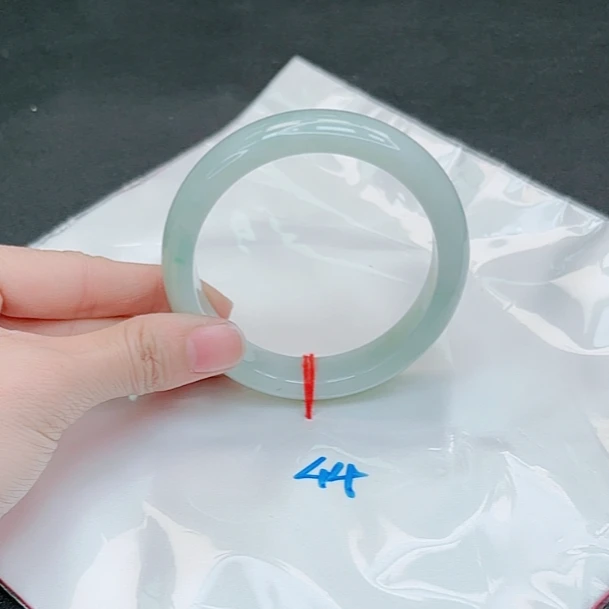 【圈口59~60】缅甸A货翡翠手镯天然玉镯女款荔枝肉手镯2180-44