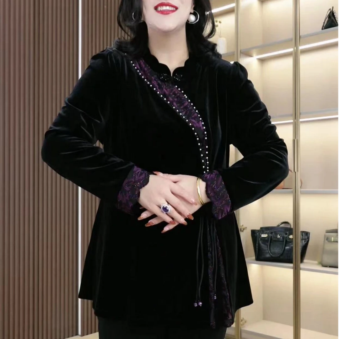 大码女装时尚气质拼接设计感上衣洋气轻奢百搭显瘦ZB6331衣服