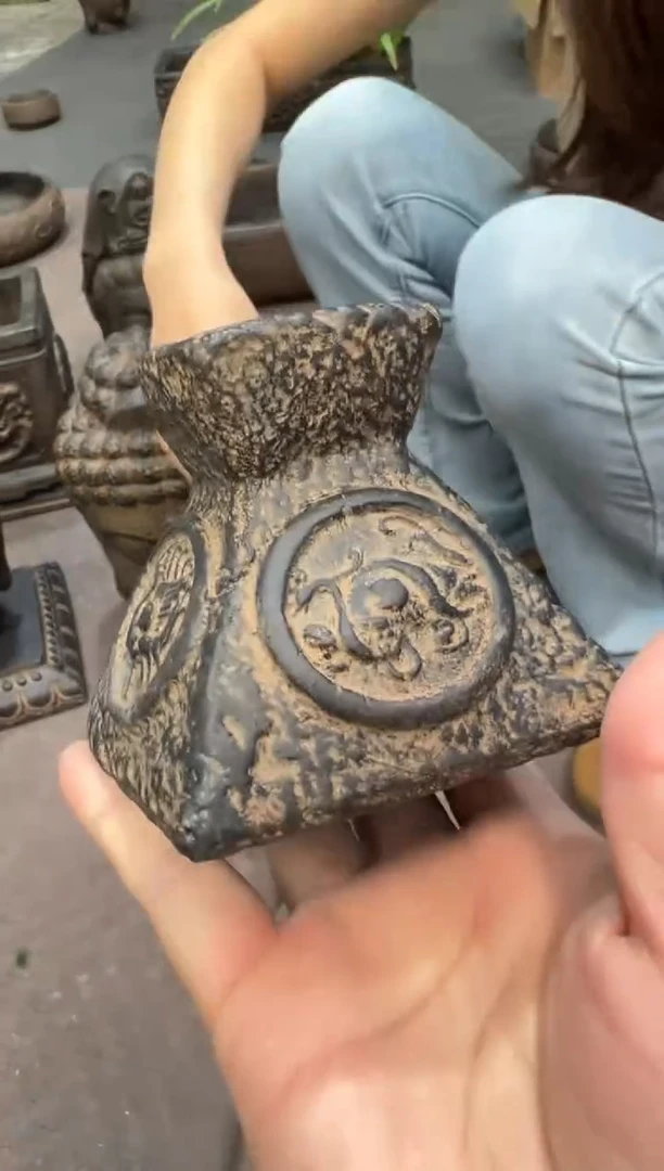 陶土【火山泥】四灵烛台