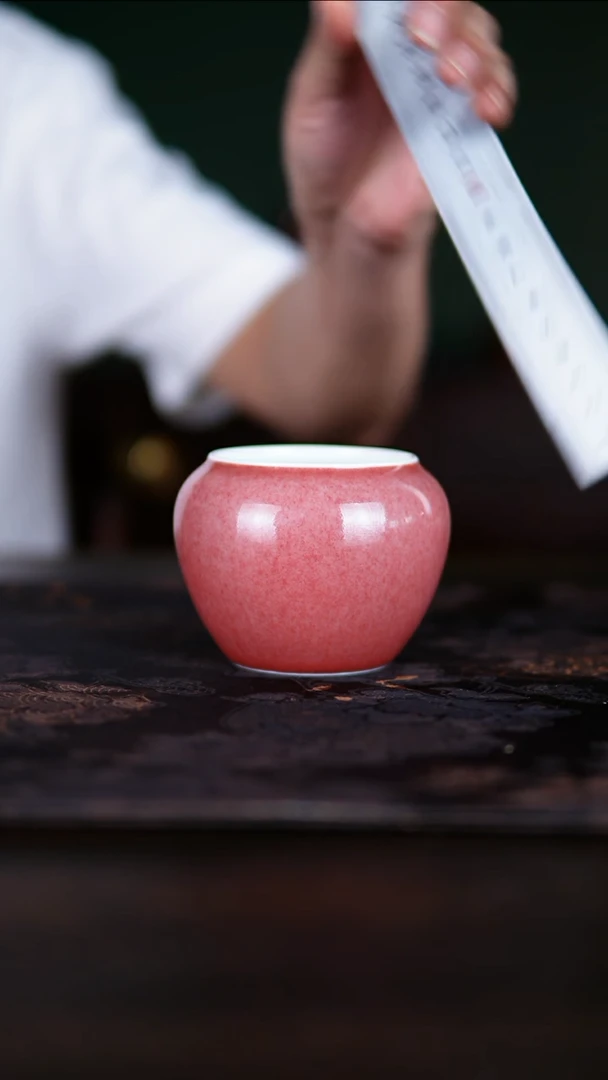 瓶景德镇纯手工陶瓷豇豆红