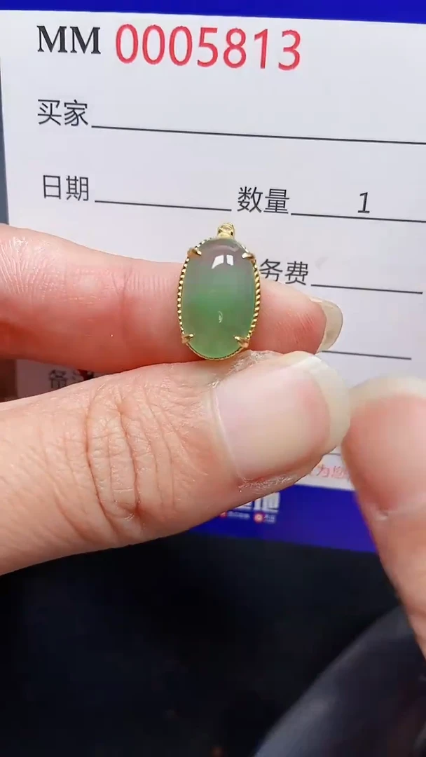 颈饰银S925镶嵌翡翠5813