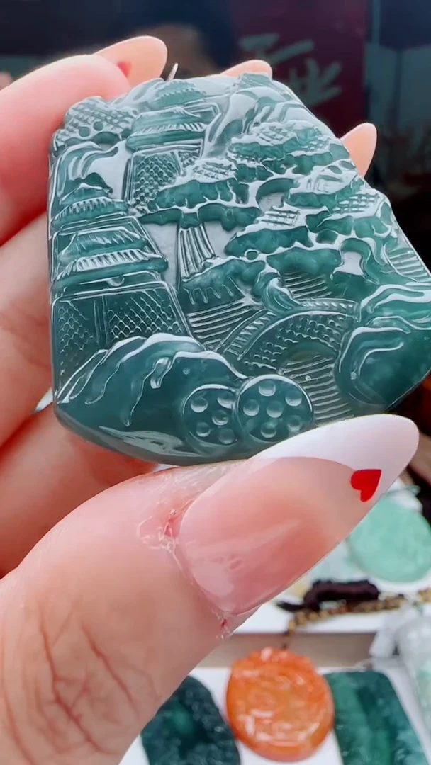 颈饰未镶嵌翡翠多样性发其一79258       山水