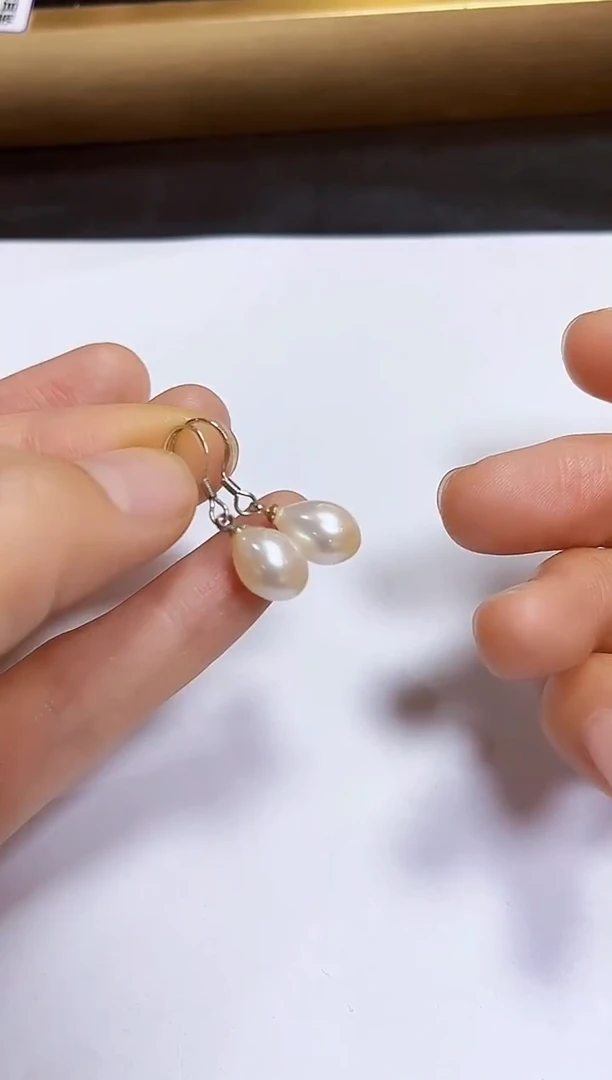 银S925镶嵌耳饰淡水珍珠耳饰