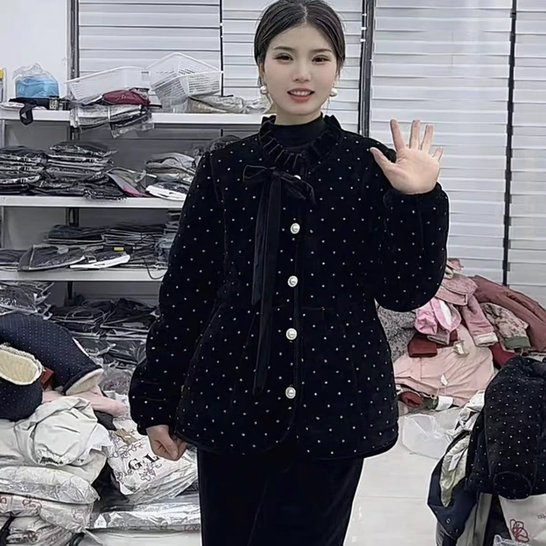 冬季睡衣女三层加绒加厚家居服套装冬季爆款波点收腰显瘦可外穿款