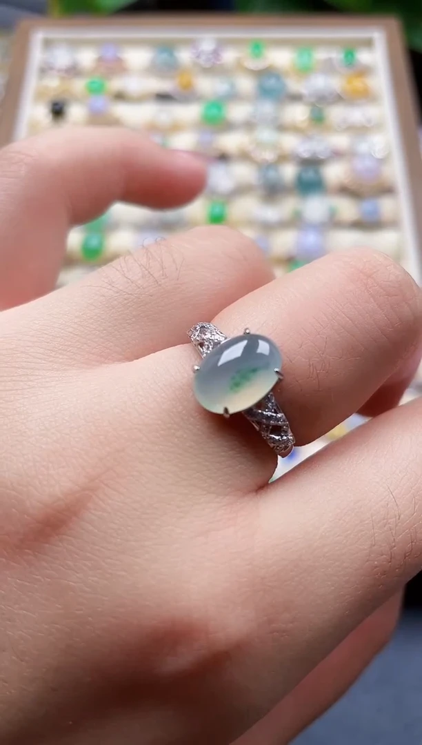 银S925镶嵌戒指翡翠32