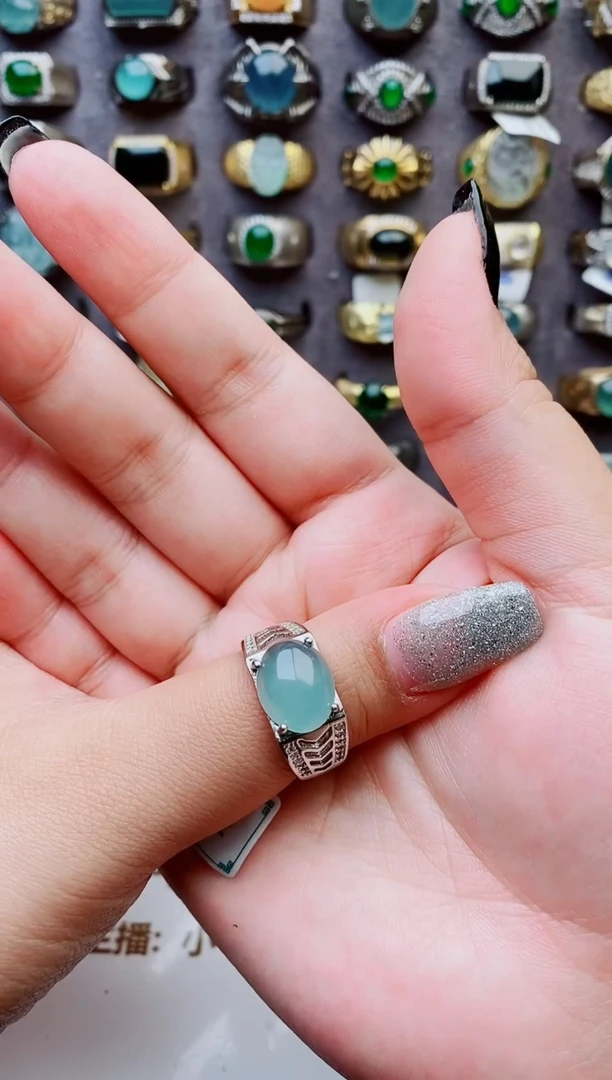 未镶嵌戒指翡翠天然翡翠男戒