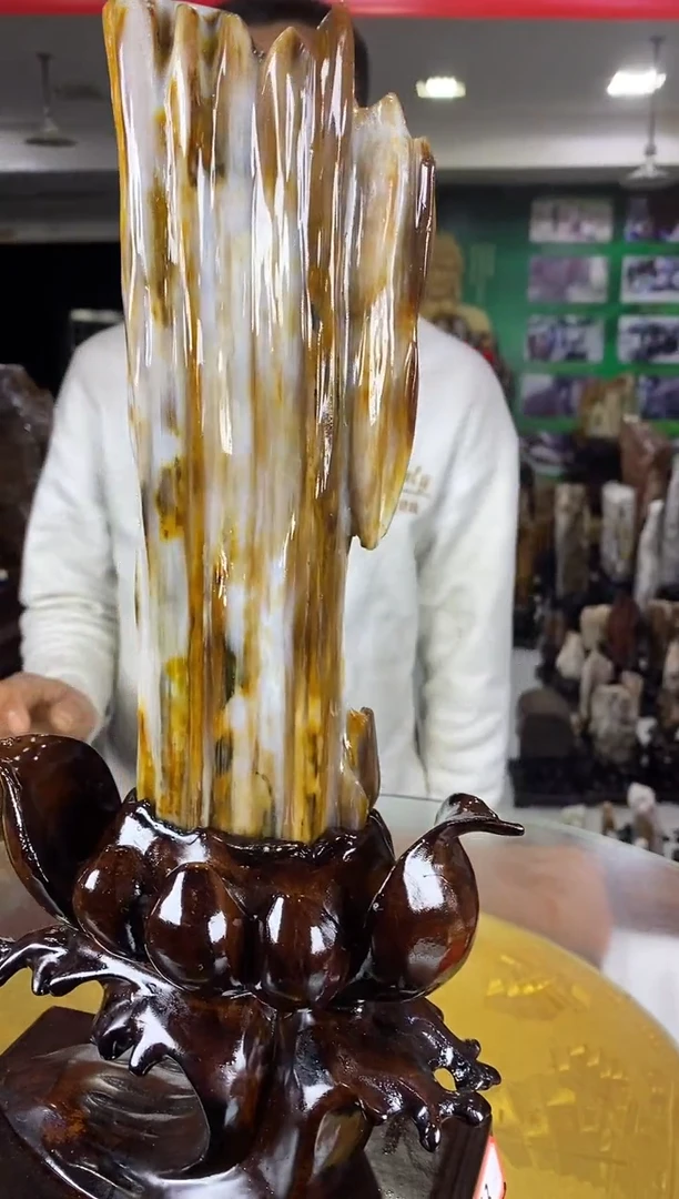 未镶嵌珠宝奇石硅化玉缅甸天然树化玉摆件