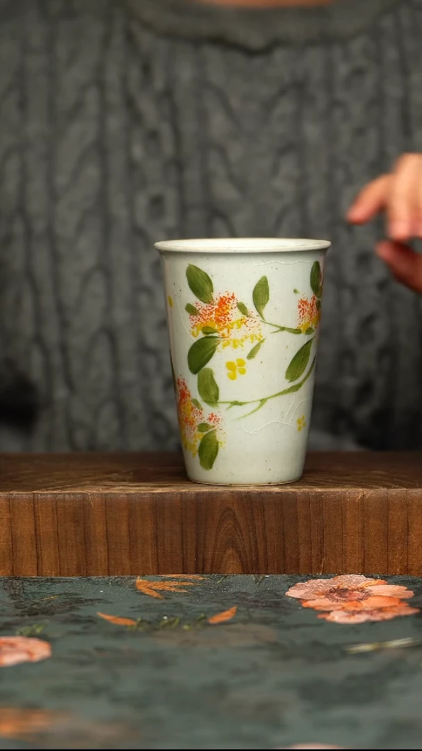 杯釉下彩手工手绘同款陶器