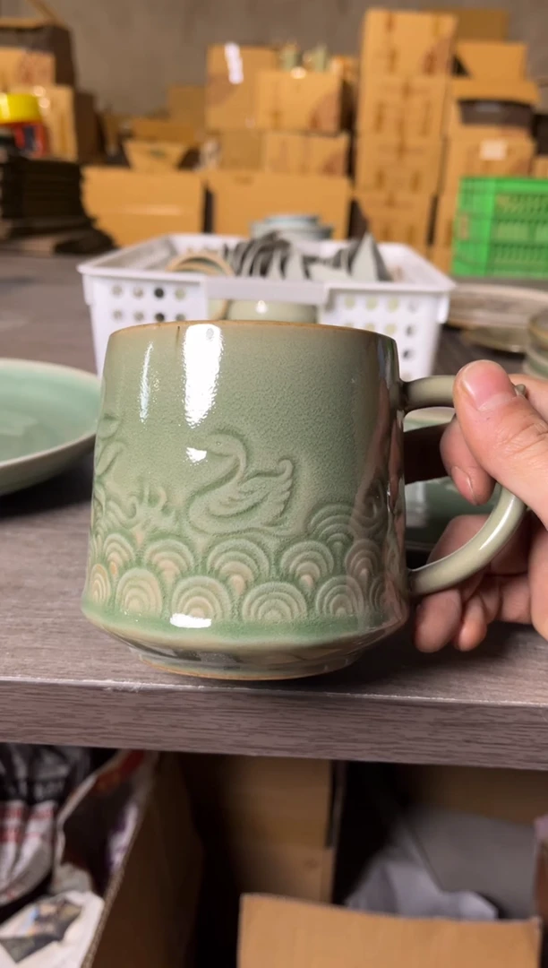 【闪购商品】瓷二级缩釉海水鸭办公杯1个