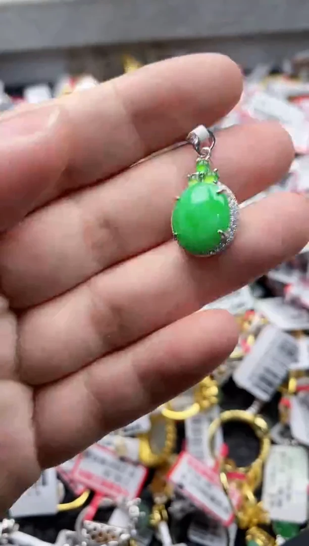 【闪购商品】翡翠戒指银S925镶嵌22222---5