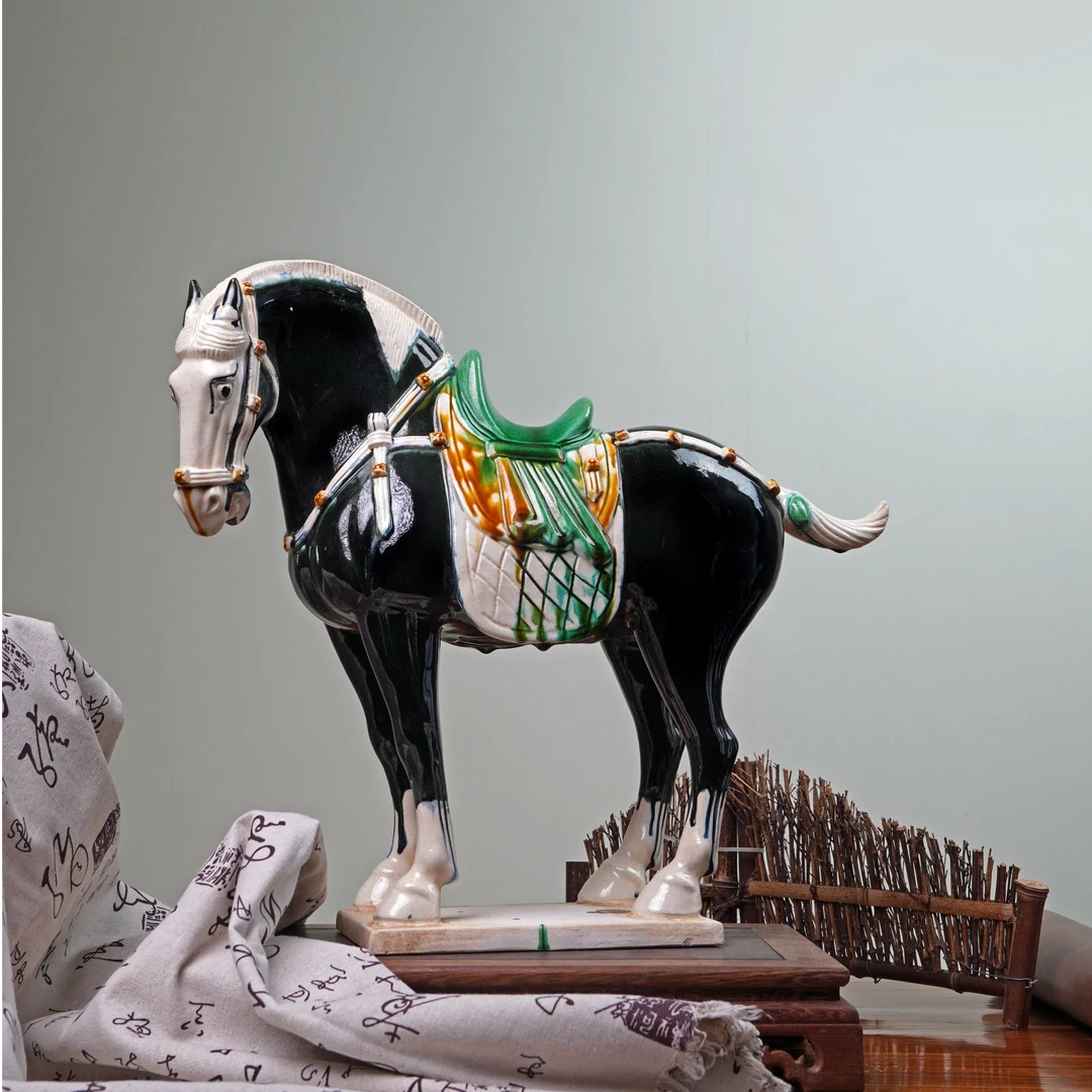 老窑烧制H36cm古韵中国马高端艺术品桌面摆件【无礼盒】