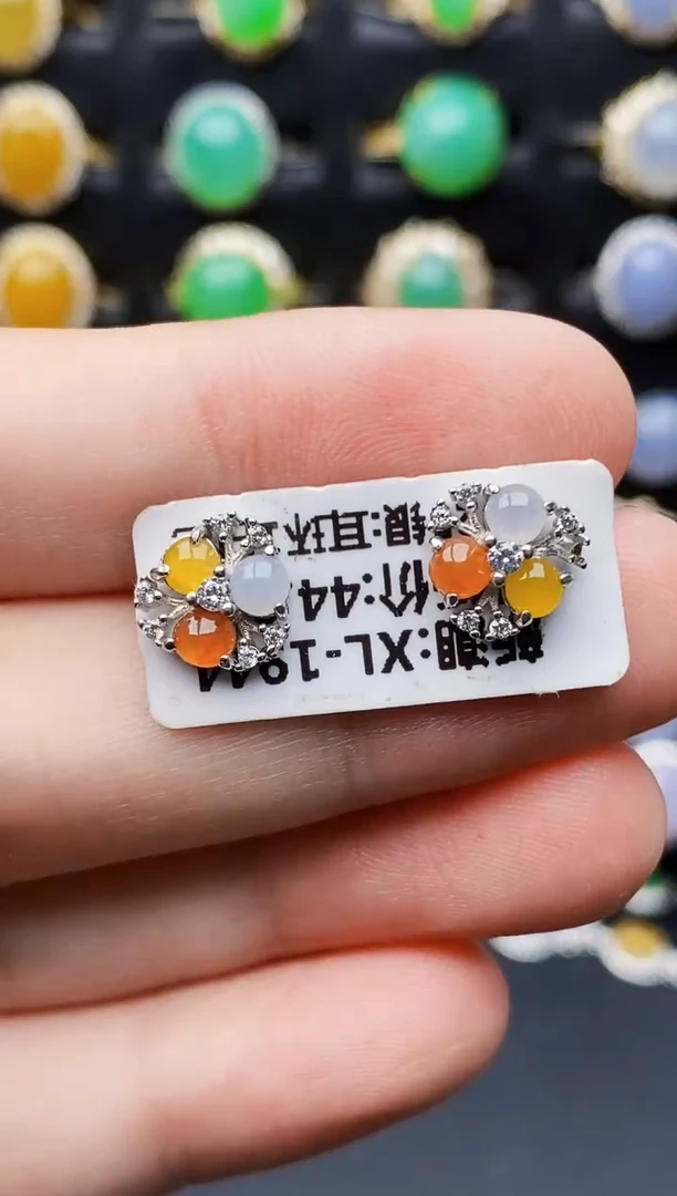 银S925镶嵌戒指翡翠3187