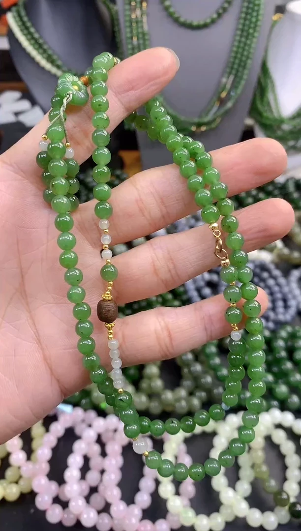 项链未镶嵌和田玉和田玉碧玉毛衣链卡6