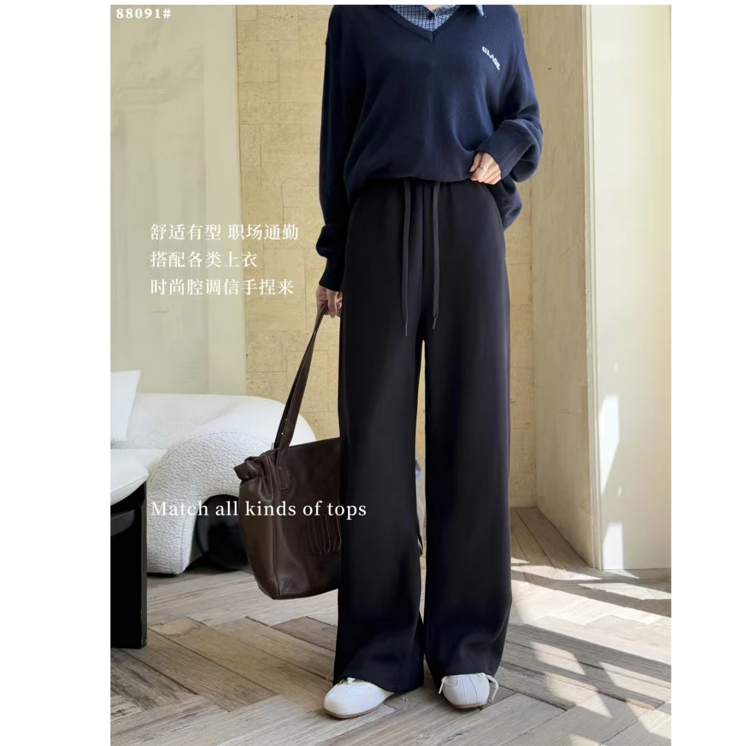 88091 新品超显瘦羊毛蚕丝亲肤暖感弯刀裤