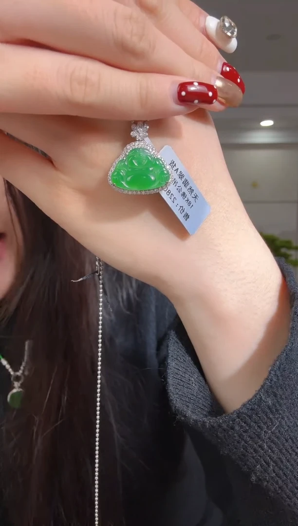 【闪购商品】翡翠吊坠(不含链)18K金镶嵌佛公多样性只发一件