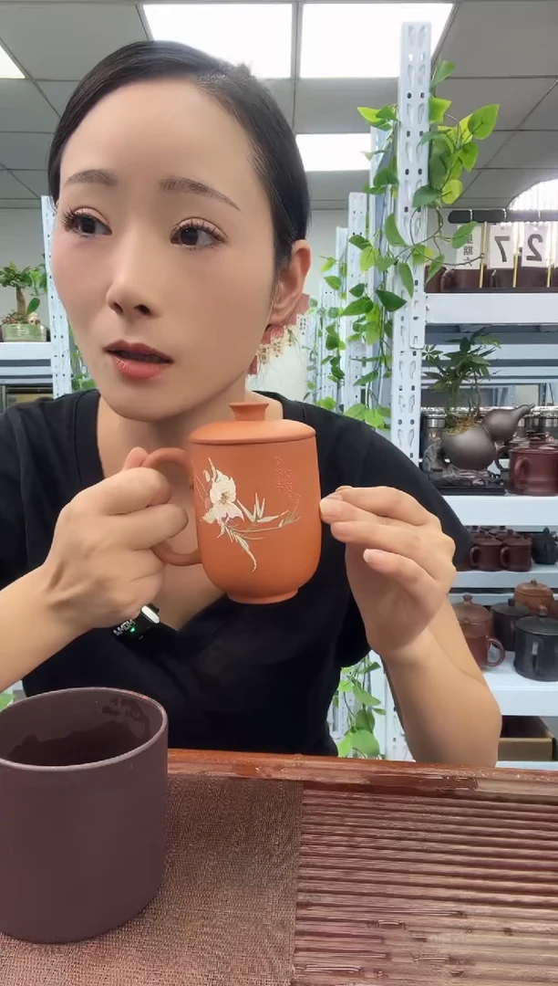 宜兴原矿紫砂全手工盖杯