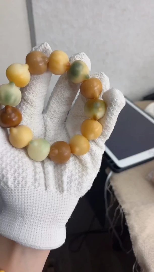 【闪购商品】菩提根/象牙果手串干磨猫猫头手串23mm瑕疵不补V95