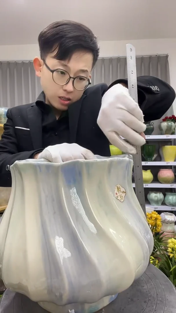 12.3陶瓷花盆直播链接高.   23   口18.5