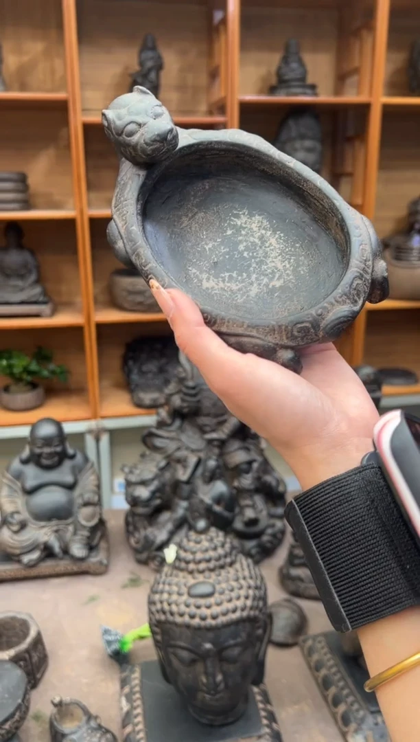 陶土【火山泥】小龙龟盆