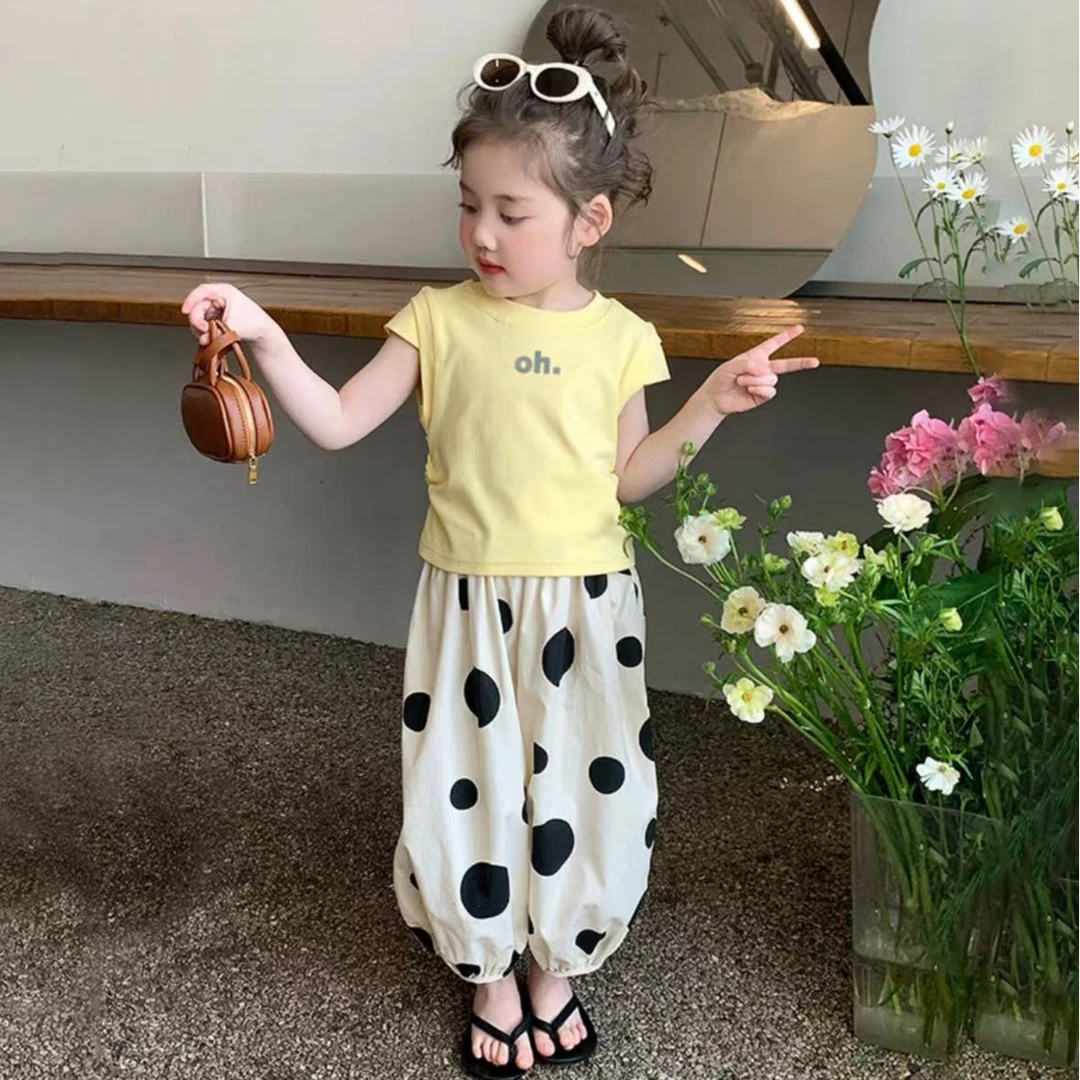女童夏季套装2025新款超好看儿童衣服女宝宝夏装短袖防蚊裤两件套