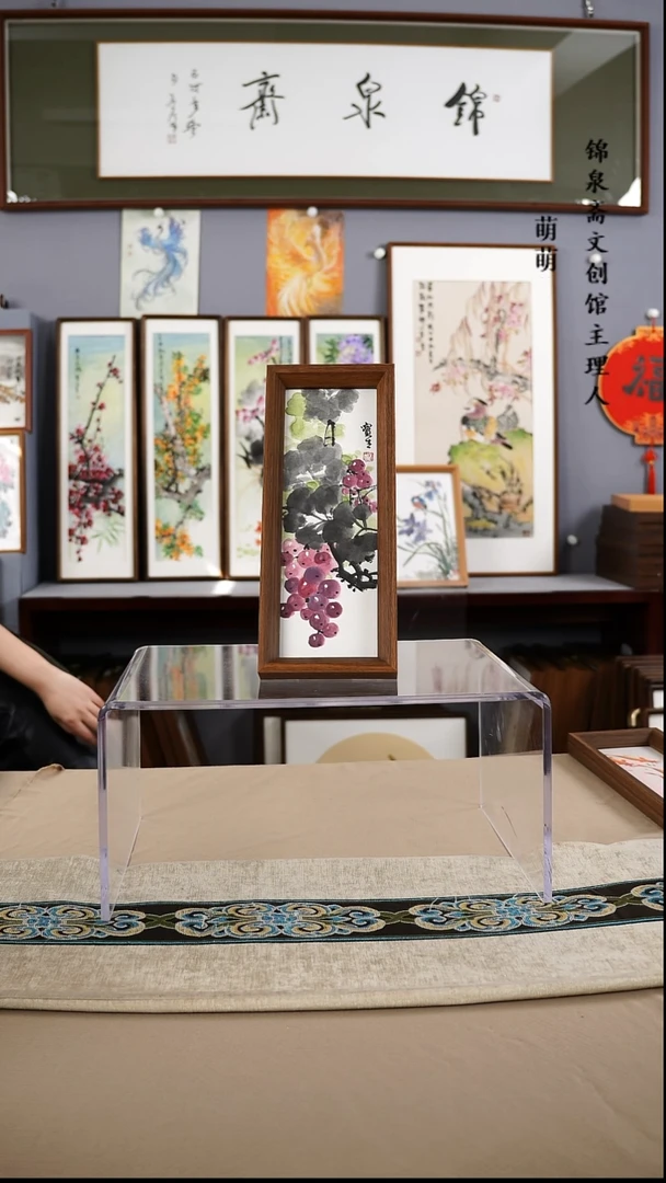 【闪购商品】国画12*32张宝生国画带框手绘作品略有不同