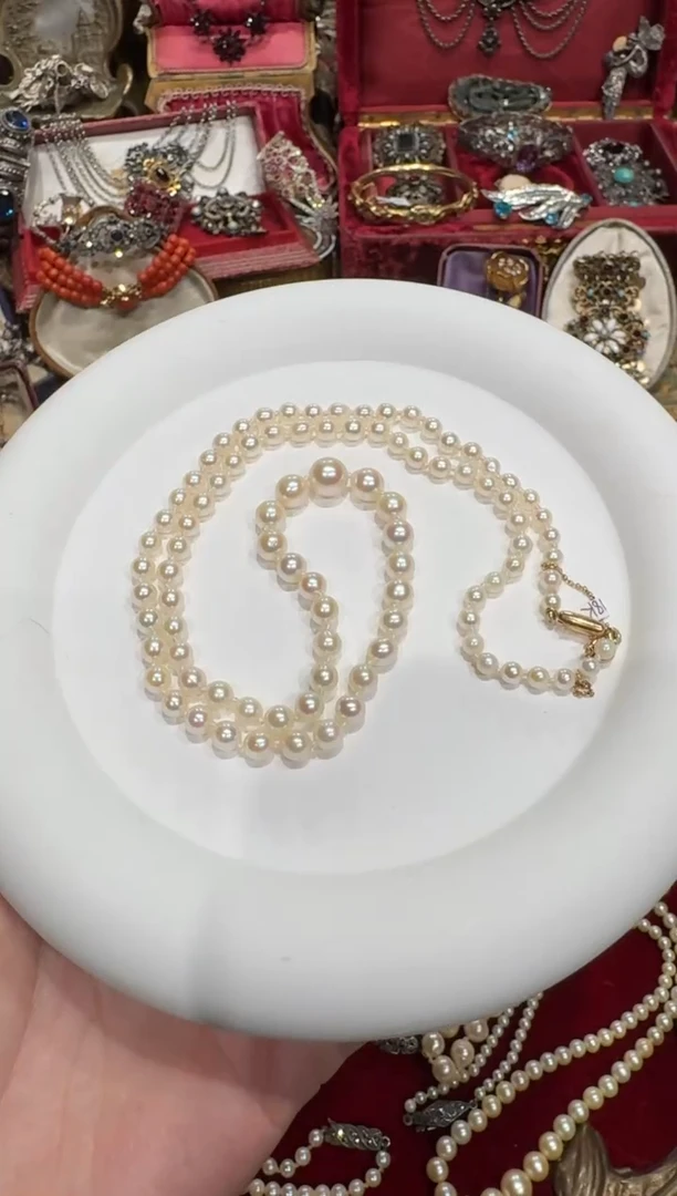 无无k18扣头，法国鹰头古董标，塔珠，长度50cm，