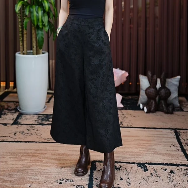 【金禧禧服饰】提花枝影空气裤J24334