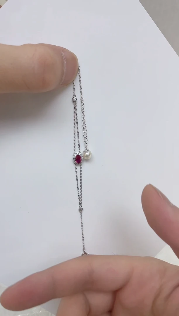 银S925镶嵌海水珍珠手链