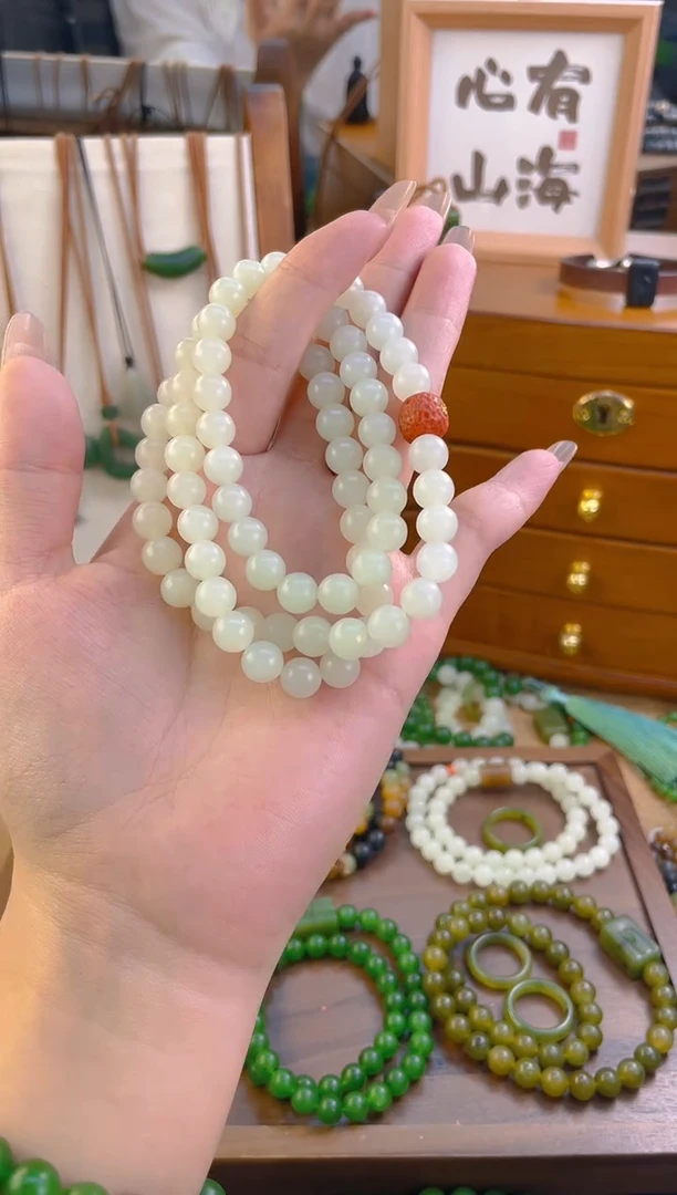 手链未镶嵌和田玉白玉