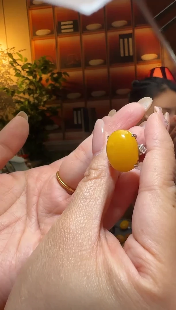 蜜蜡颈饰银S925镶嵌6152天然蜜蜡珠宝奇石全都保真