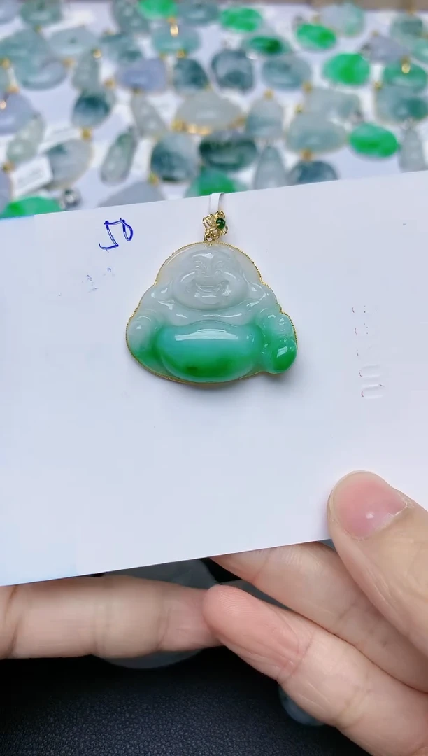 【闪购商品】翡翠颈饰18K金镶嵌天然翡翠A货
