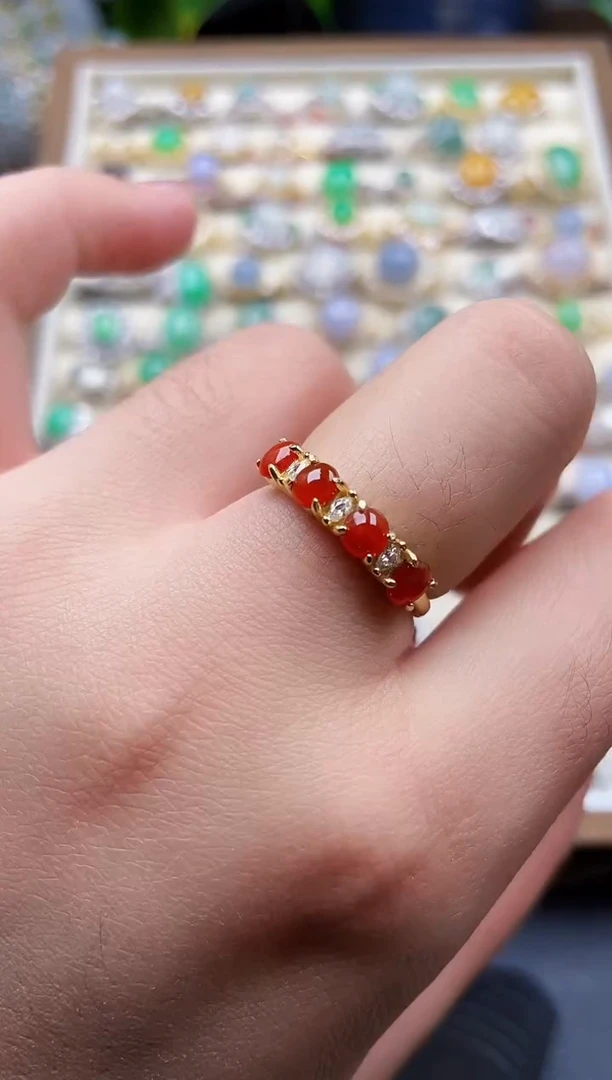 银S925镶嵌戒指翡翠77