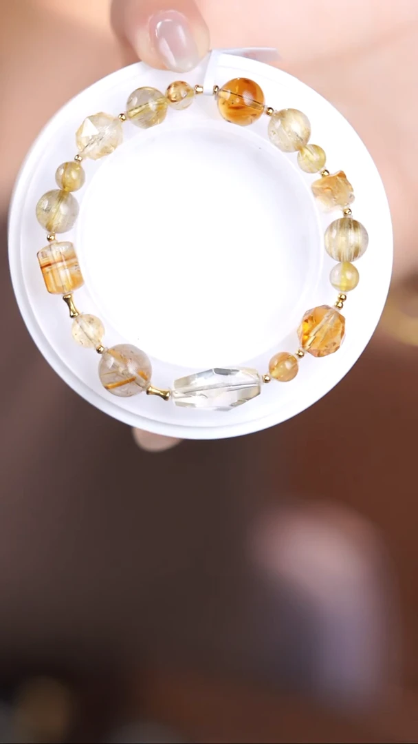 18K金镶嵌手链水晶@