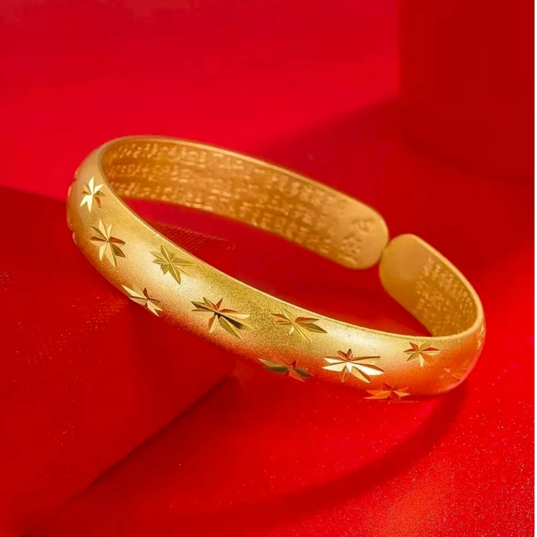 合金手镯 满天星开口手镯百搭简约精致气质轻奢精美传承时尚金色