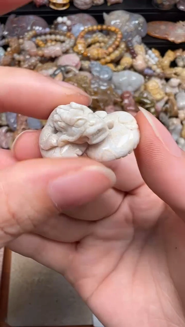 硅化珊瑚（珊瑚玉）未镶嵌颈饰094