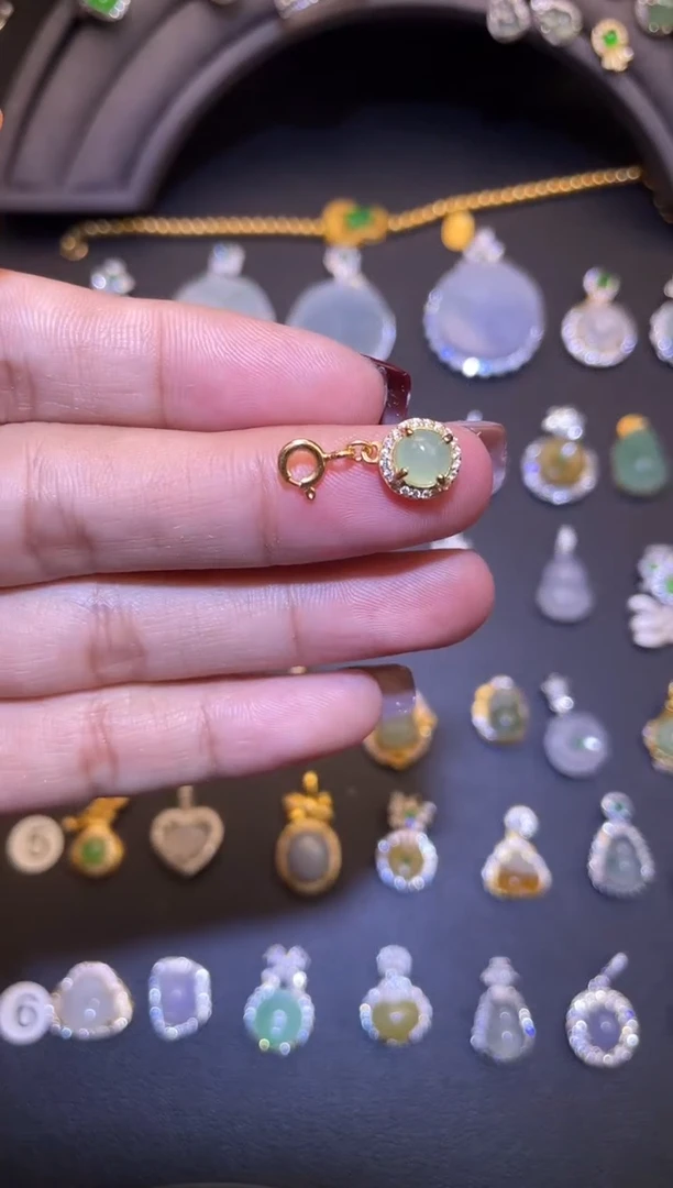 吊坠(不含链)银S925镶嵌翡翠1