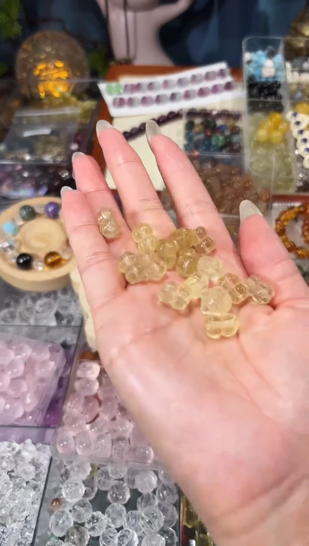 【闪购商品】水晶手串未镶嵌黄水晶并蒂莲单个