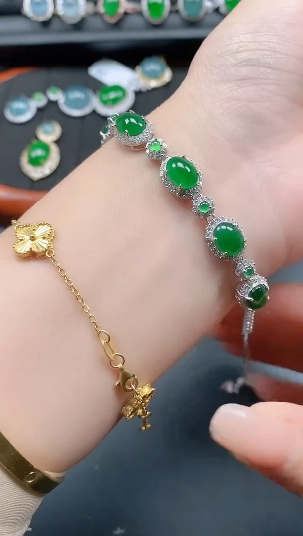 银S925镶嵌戒指翡翠11